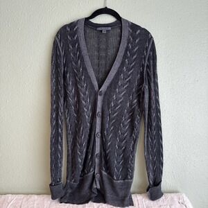 John Varvatos Mens Button Cable Knit Long Sleeve Cardigan Grandpa, Fisherman M